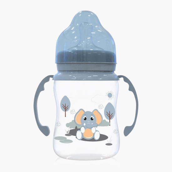 Biberon cu 2 mânere și gât larg, 0 luni+, 250 ml, Moonlight Blue