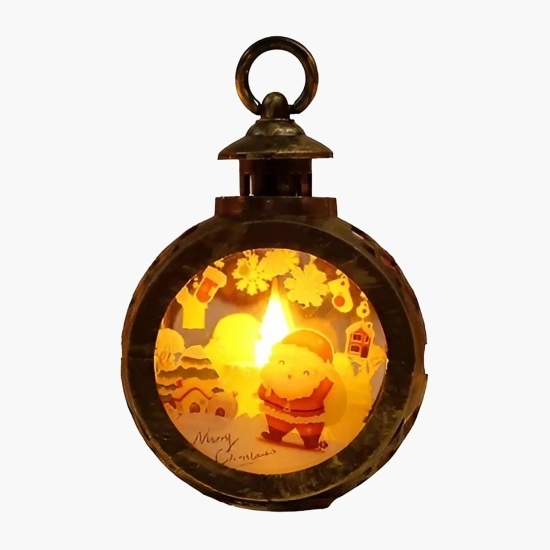 Decorațiune Crăciun tip felinare cu baterii 13.5 x 9 cm