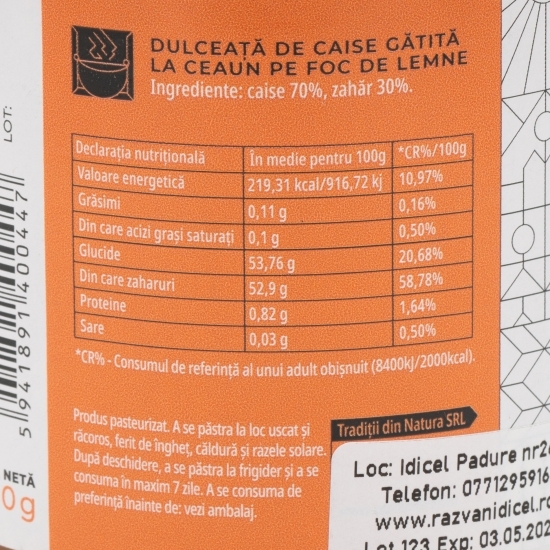 Dulceață de caise 380g