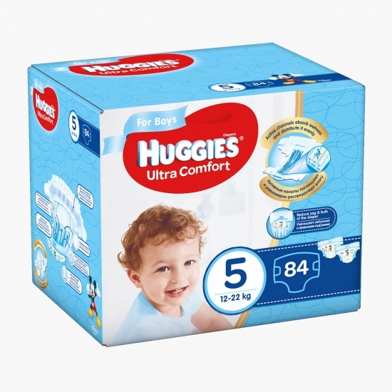 Scutece Ultra Comfort băieți mărimea 5, 12-22kg, 84 buc