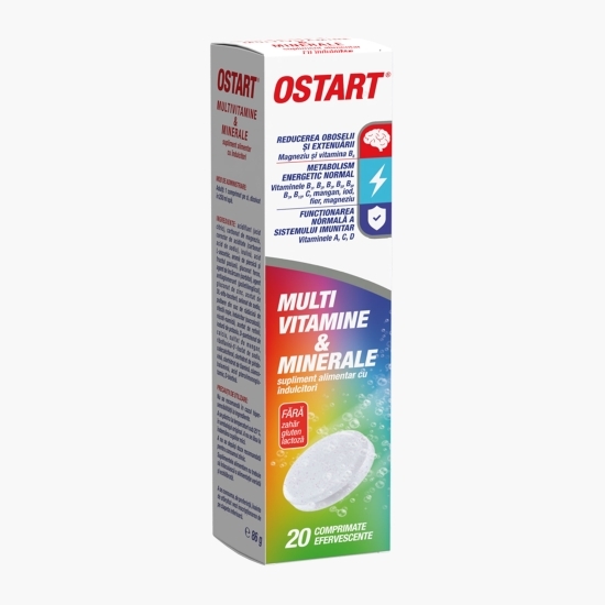Ostart Multivitamine & Minerale, 20 comprimate efervescente