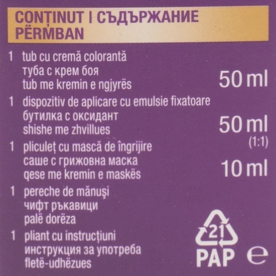 Vopsea de păr permanentă Intensive Color Cream, RFE3 (4-89) brun violet intens, 110ml