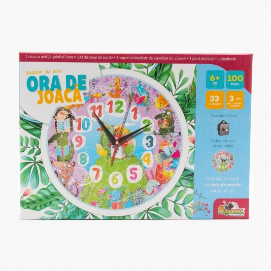 Puzzle cu ceas Ora de joacă - Animale 6+ ani