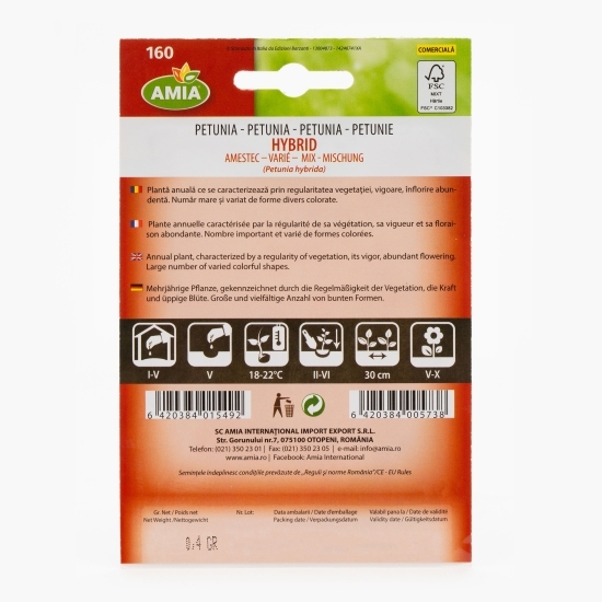 Semințe de petunie, amestec de culori 0.4g
