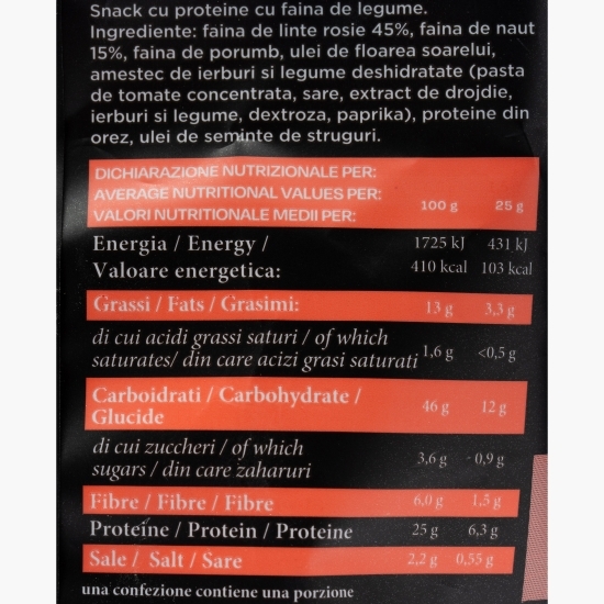 Snacks cu proteine și făină de legume 25g