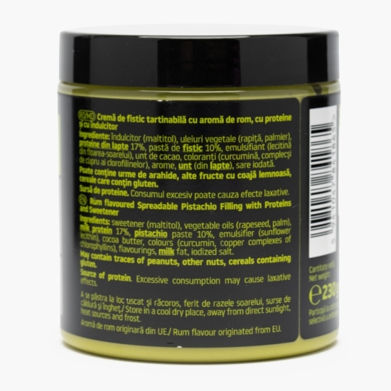 Cremă tartinabilă proteică, cu fistic și aromă de rom 230g