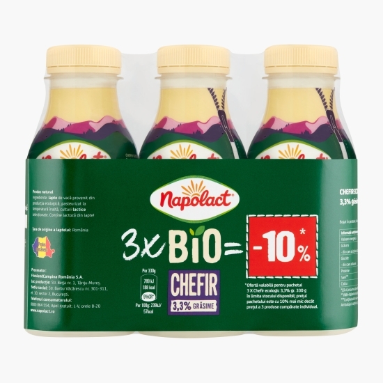Chefir eco 3.3% grăsime 3x330g