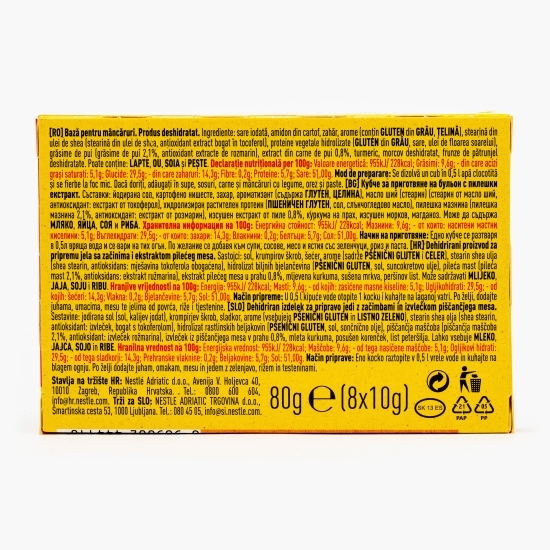 Bază de mâncare Cuburi cu gust de pui 8x10g