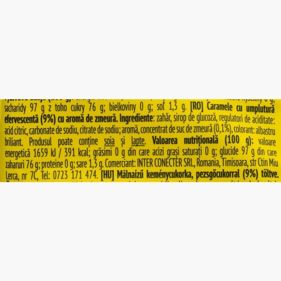 Caramele cu umplutură efervescentă Musss Painter Blue, aromă de zmeură 75g