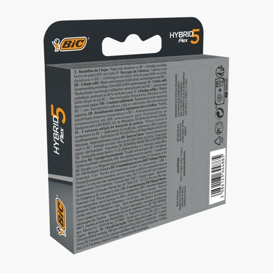 Rezerve aparat de ras Hybrid Flex 5 lame, 4 buc