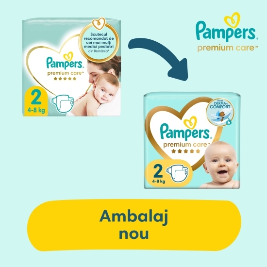 Scutece Premium Care Jumbo Pack Mărimea 2, 4-8kg, 88 buc