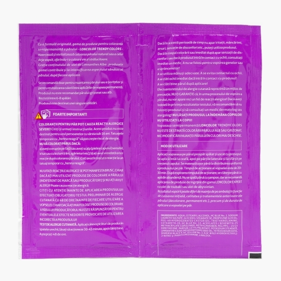 Vopsea semipermanentă pentru păr Loncolor Trendy N1 negru Chillout 50ml