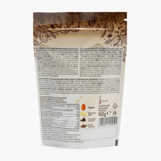 Migdale învelite în două tipuri de ciocolată 100g