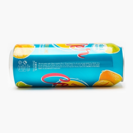 Bere blondă fără alcool cu aromă de mango și lime doză 0.5l