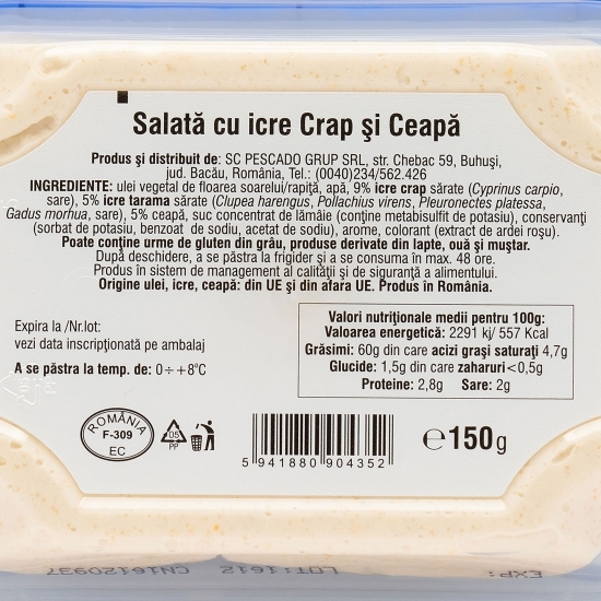 Salată cu icre de crap și ceapă 150g