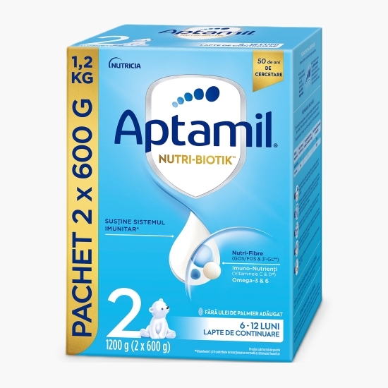 Lapte praf Nutri-Biotik 2, 6-12 luni, 2x600g