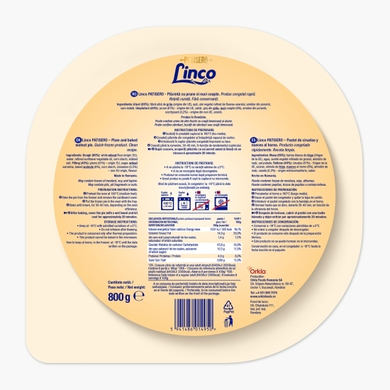 Plăcintă cu prune și nuci coapte 800g