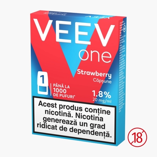 Caspulă pentru țigară electronică Strawberry 1.8%, 20mg/ml nicotină, 1000 puffs
