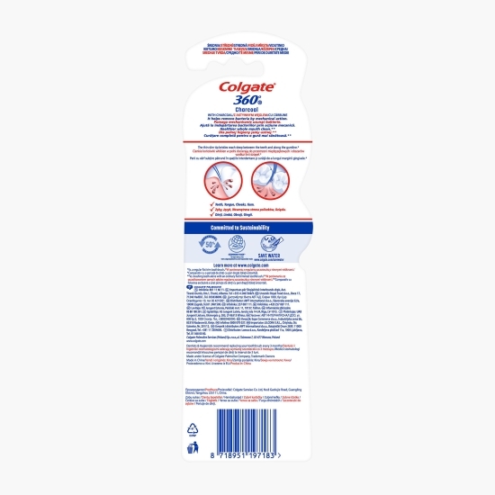 Pachet: 2x Periuță de dinți cu peri de duritate medie 360 Charcoal Medium