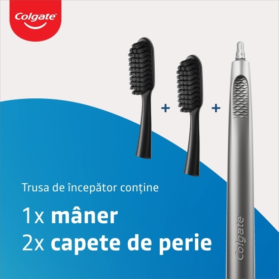 Periuță de dinți cu peri moi, mâner metalic, Keep Charcoal Starter Pack