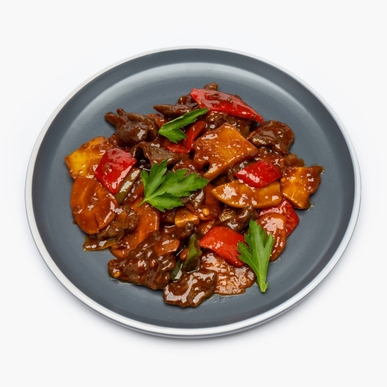 Vită cu legume în sos iute 300g