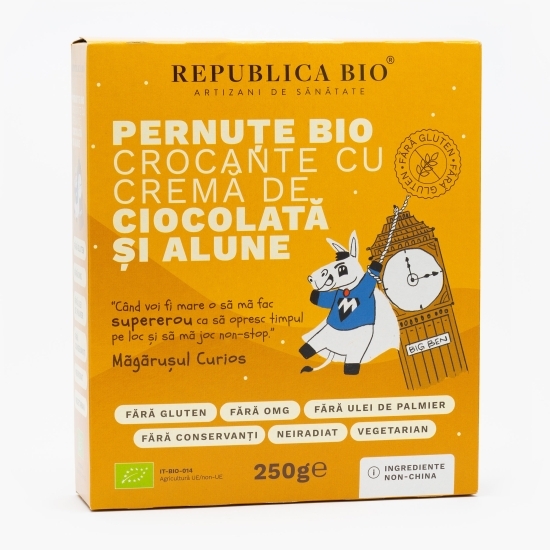 Pernuțe eco crocante cu cremă de ciocolată și alune, fără gluten 250g