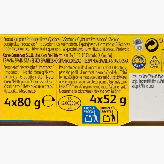 Ton în ulei de floarea-soarelui cu chili 4x80g