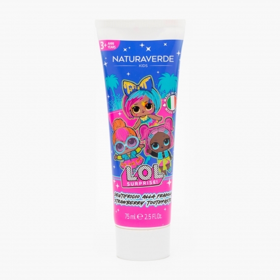 Pastă de dinți pentru copii cu fluor, cu aromă de căpșuni +3 ani 75ml