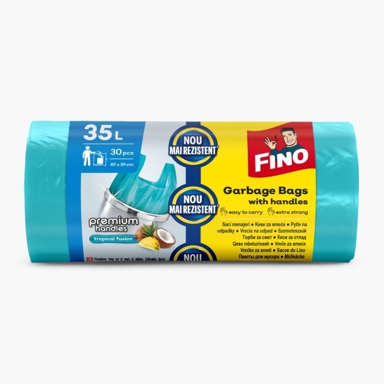 Saci menajeri parfumați și colorați cu mânere, 35l, 30 buc