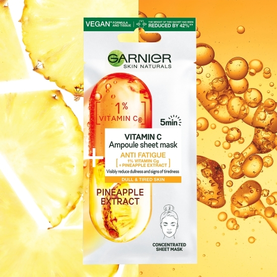 Mască șervețel îmbogățită cu 1% vitamina C 15g