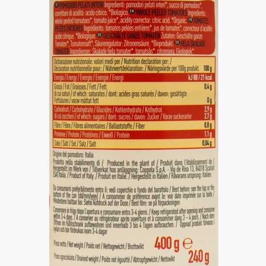 Roșii decojite eco, 400g