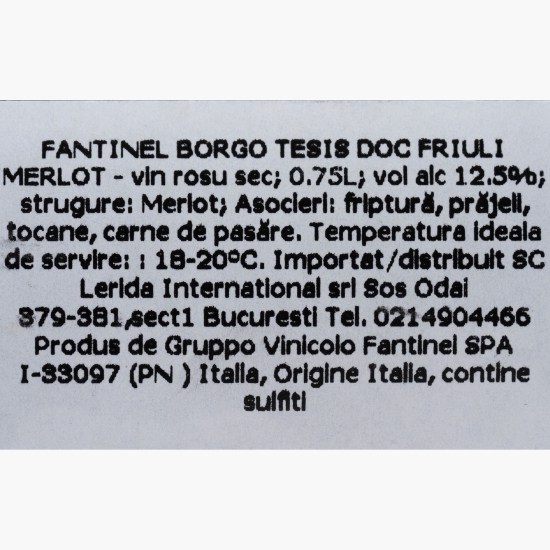 Vin roșu sec Borgo Tesis Merlot, 12.5%, 0.75l