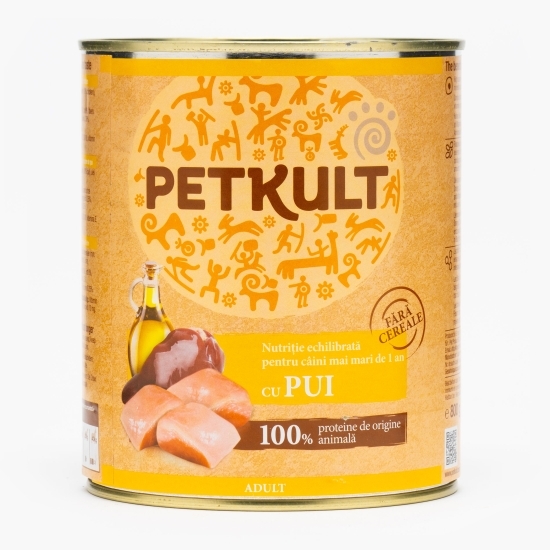 Hrană umedă pentru câini adulți, cu pui, 800g