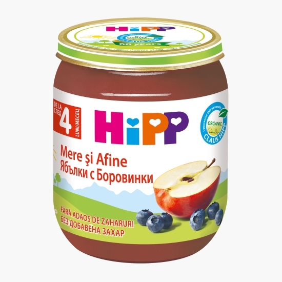 Piure ecologic de mere și afine +4 luni, 125g
