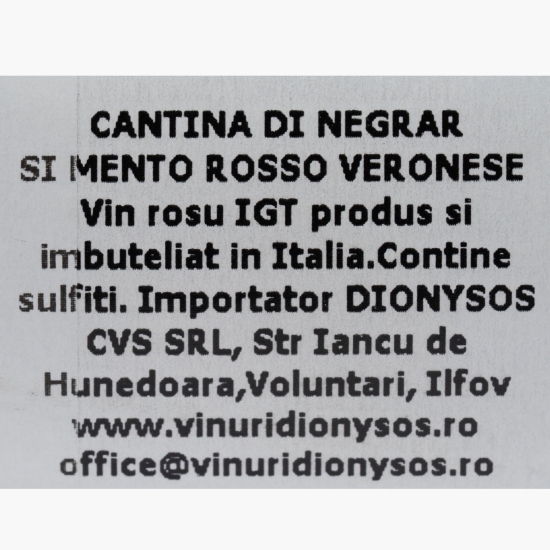 Vin roșu demisec Si Mento, 13%, 0.75l