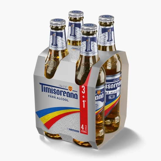 Bere blondă fără alcool sticlă 4x330ml (3+1)