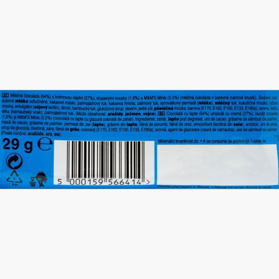 M&M's - Baton crispy cu miez din orez crocant în ciocolată cu lapte și glazură de zahăr Moș Crăciun 29g