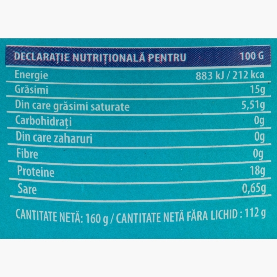 Ton bucăți în ulei de floarea soarelui 160g