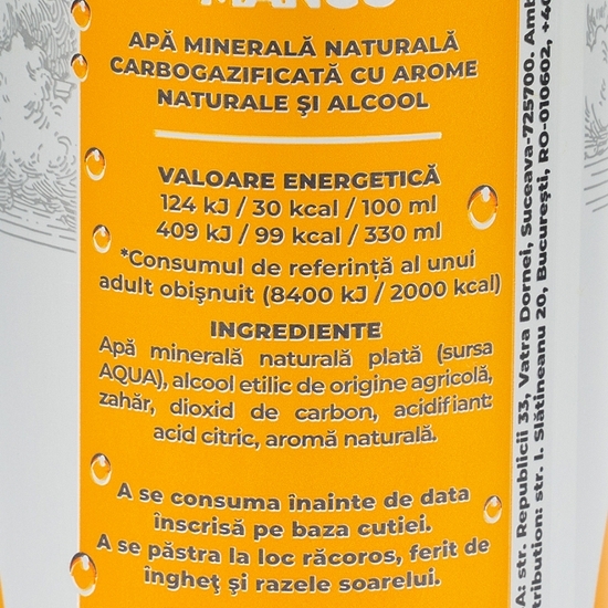 Seltzer cu aromă de mango 4.5% alc. doză 0.33l