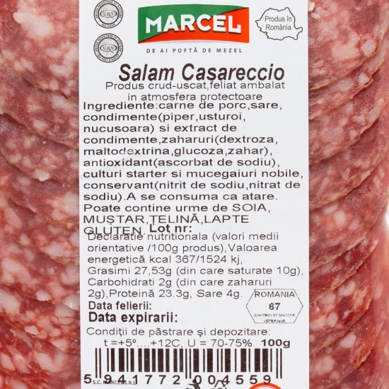 Salam crud-uscat Cassarecio 100g