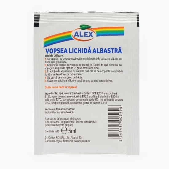 Vopsea lichidă (10 ouă) albastru 5ml