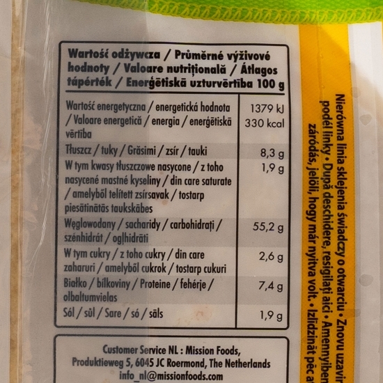 Lipii din făină de grâu Tortillas, 6 buc 240g