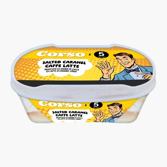 Înghețată cu aromă de cafea cu lapte și caramel sărat 900ml (470g)