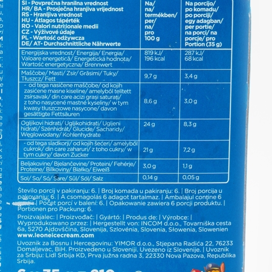 Înghețată pe băț cu ciocolată și vanilie Paw Patrol 6x60ml