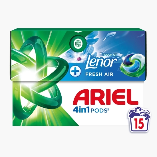 Detergent de rufe capsule All-in-One Pods Plus Touch of Lenor, 15 spălări, 15 buc