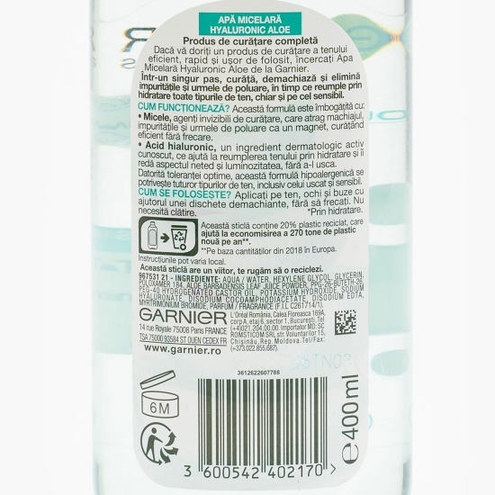 Apă micelară Hyaluronic aloe 400ml