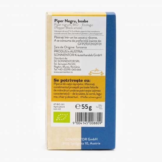 Piper negru boabe eco 55g