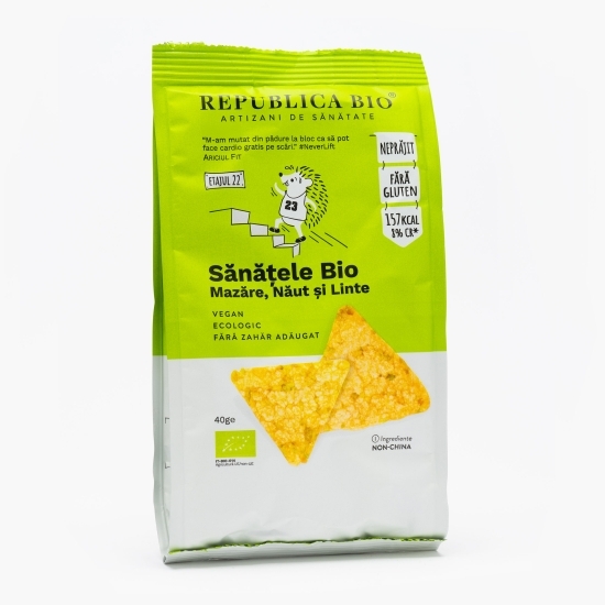Snacks Sănățele eco din mazăre, năut și linte, fără gluten 40g