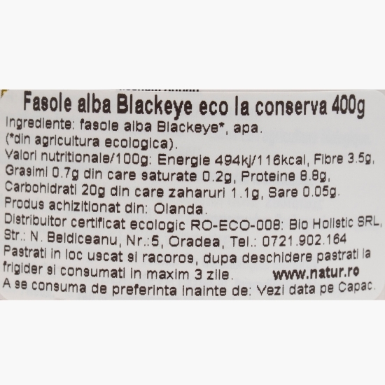 Fasole albă Blackeye eco 400g