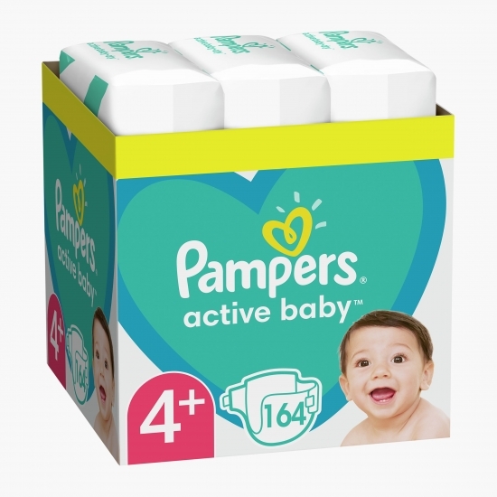 Scutece Active Baby XXL Box, mărimea 4+, 10-15kg, 164 buc